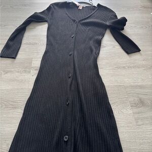 Victoria's Secret Black Ribbed Maxi Dress